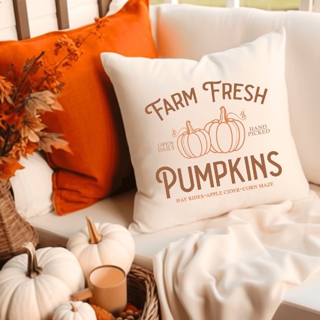 Farm Fresh Pumpkins Retro Cushion (Creator Uploaded)