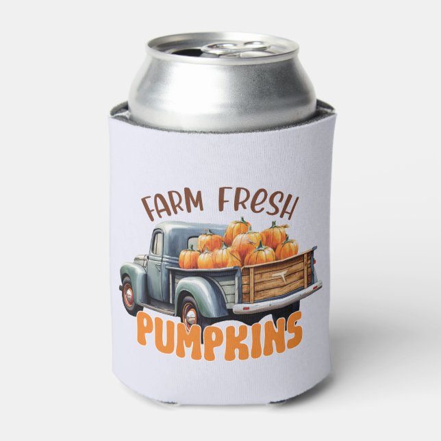 Farm Fresh Pumpkins – Rustic Truck Can Cooler (Can Front)