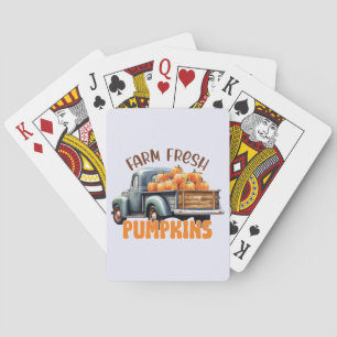 Farm Fresh Pumpkins – Rustic Truck Playing Cards