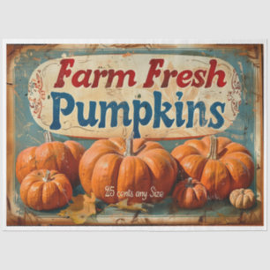 Farm Fresh Pumpkins Sign Tissue Paper