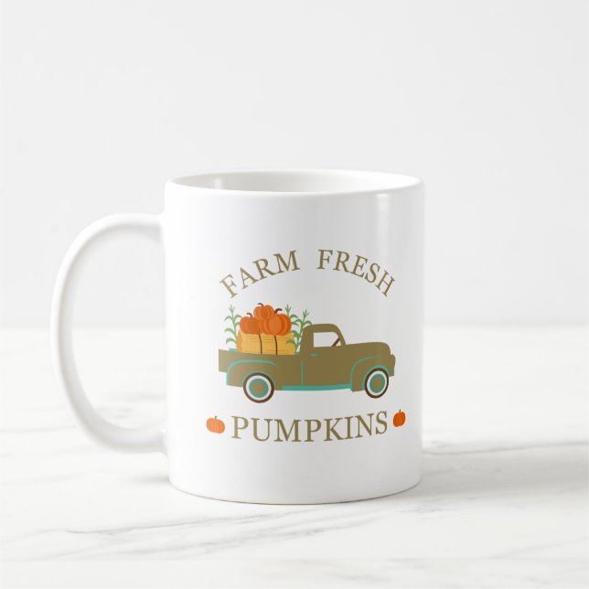 Farm fresh pumpkins watercolor fall autumn coffee mug (Left)