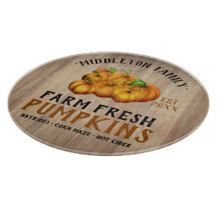 Farm Fresh Pumpkins - Wood Cutting Board