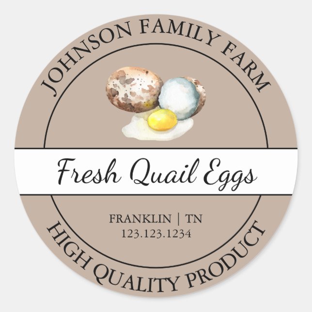 Farm Fresh Quail Egg Brown Label (Front)