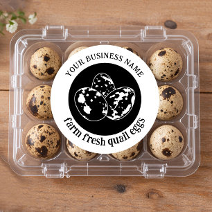 Farm Fresh Quail Eggs Carton Modern Simple Classic Round Sticker