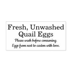 Farm Fresh Quail Eggs Monogram Egg Carton Rubber Stamp
