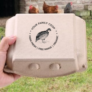 Farm Fresh Quail Eggs Rubber Stamp
