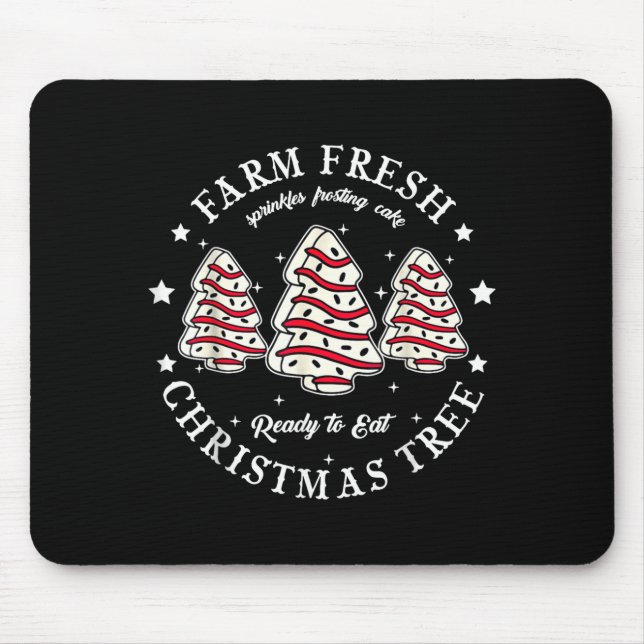 Farm Fresh Ready To Eat Christmas Tree Cake Funny  Mouse Mat (Front)