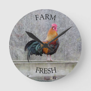 Farm Fresh Rooster Clock