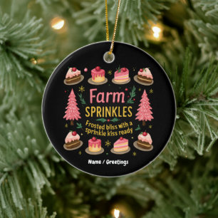 Farm Fresh Sprinkles Bliss With A Kiss Christmas Ceramic Tree Decoration