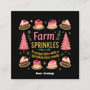 Farm Fresh Sprinkles Bliss With A Kiss Christmas Square Business Card