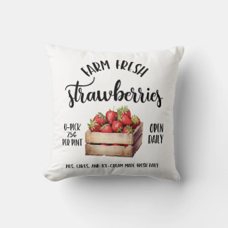 Farm Fresh Strawberries Cushion
