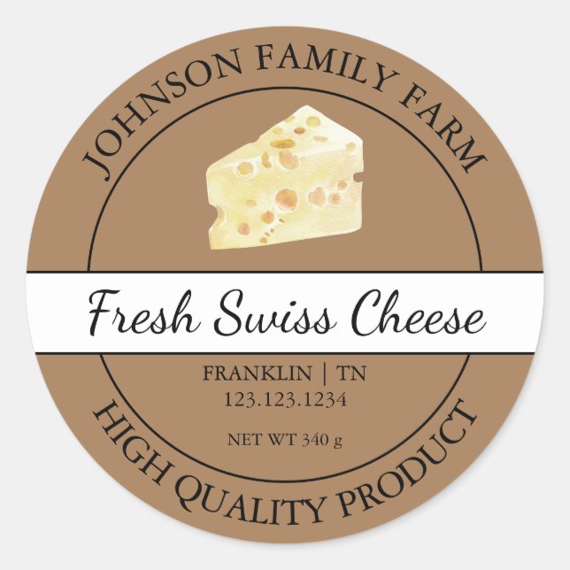 Farm Fresh Swiss Cheese Brown Label (Front)