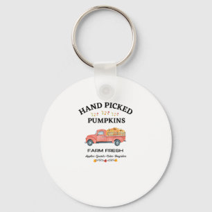 FARM FRESH, THANKSGIVING, OLD RED TRUCK PUMPKIN PA KEY RING