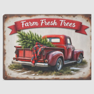 Farm Fresh Trees Vintage Red Truck Holiday Tissue Tissue Paper