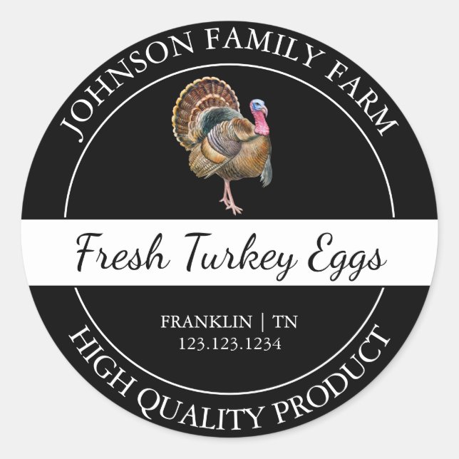 Farm Fresh Turkey Egg Black Label (Front)