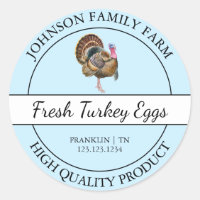 Farm Fresh Turkey Egg Blue Label