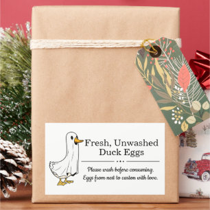 Farm Fresh Unwashed Duck Eggs Carton Rectangular Sticker