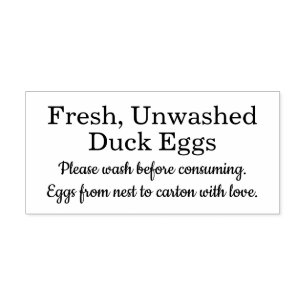 Farm Fresh Unwashed Duck Eggs Carton Self-inking Stamp