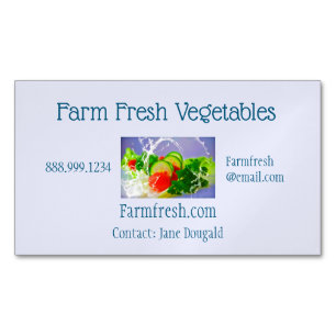 Farm Fresh Vegetables Organic Gardening Magnetic Business Card