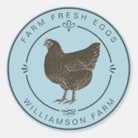 Farm Fresh Vintage Hen Eggs Carton Blue Glow