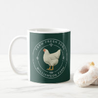 Farm Fresh Vintage Hen Eggs Carton Dark Green
