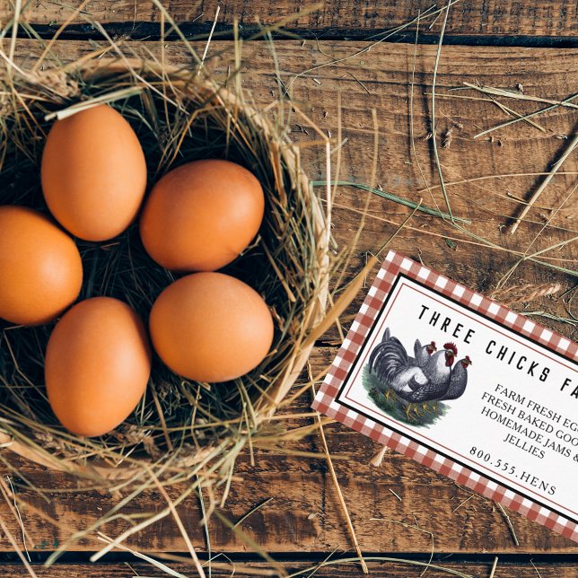 Farm Fresh Vintage Hen Farmhouse Business Card (Creator Uploaded)