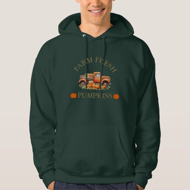 Farm fresh watercolor pumpkins fall autumn hoodie (Front)