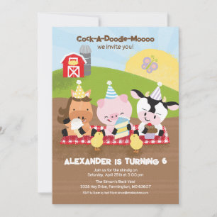 Farm Friends Birthday Party Invitation