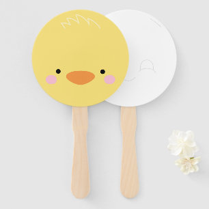 Farm Friends Chick Hand Fan with Draw-a-Face Back