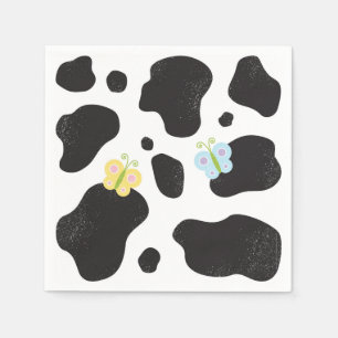 Farm Friends Cow Print Birthday Party Paper Napkin
