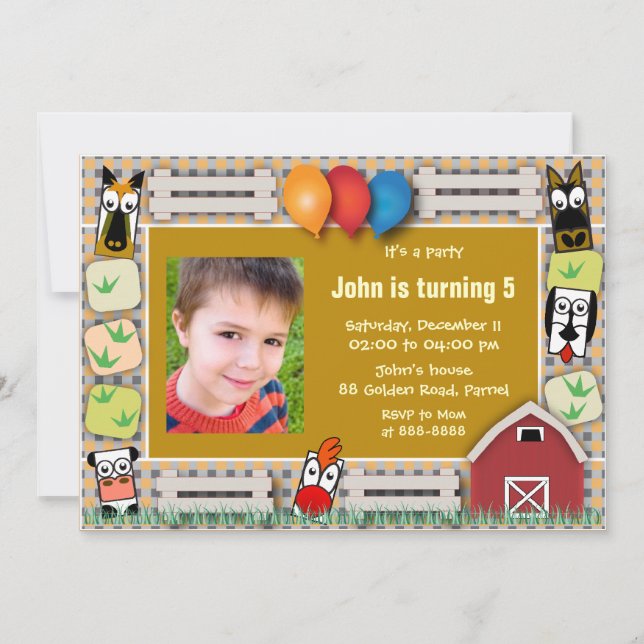Farm Friends Invitation (Front)