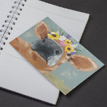 Farm Fun - Cow with Flower Crown Postcard<br><div class="desc">Farm Fun II by Jade Reynolds. Features a brown cow wearing a flower crown.</div>