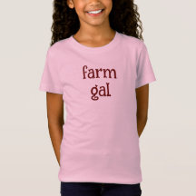 "Farm gal" on pink girls' t-shirt