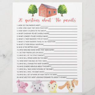 Farm - games - 20 questions about the parents