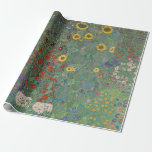 Farm Garden Sunflowers by Gustav Klimt Painting Wrapping Paper<br><div class="desc">Imperial Austrian Painter Gustav Klimt's masterpiece : Farm Garden with Sunflowers</div>
