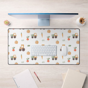 Farm Garden Watercolor Fun Pattern Desk Mat