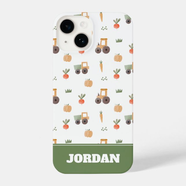 Farm Garden Watercolor Fun Pattern iPhone Case (Back)