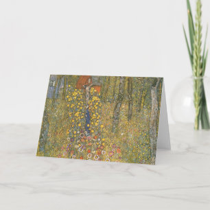 Farm Garden With Crucifix (by Gustav Klimt) Card