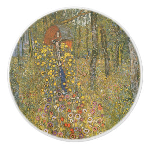 Farm Garden With Crucifix (by Gustav Klimt) Ceramic Knob
