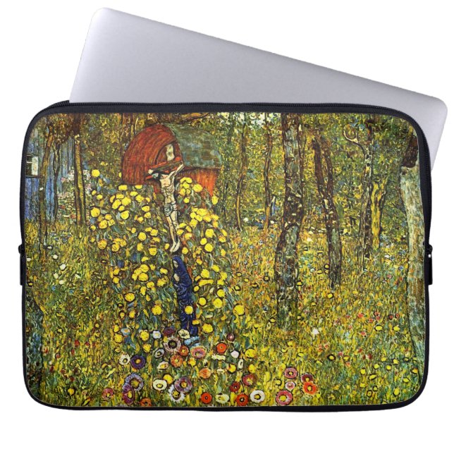 Farm Garden with Crucifix by Gustav Klimt Laptop Sleeve (Front)