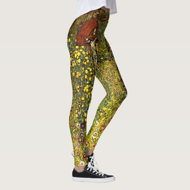 Farm Garden with Crucifix by Gustav Klimt Leggings (Right)