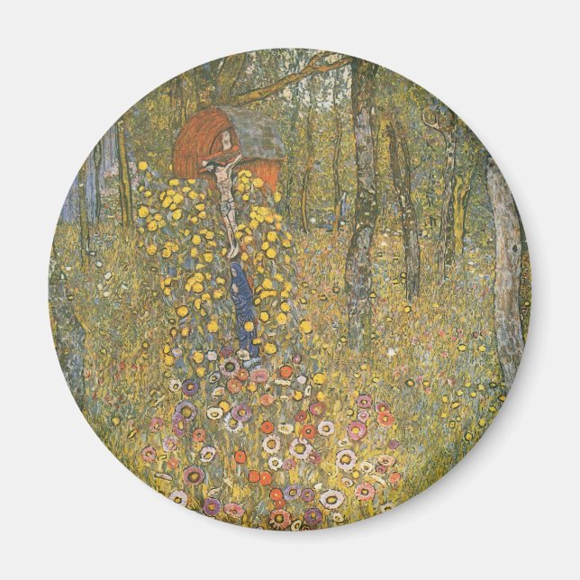 Farm Garden With Crucifix (by Gustav Klimt) Magnet (Front)