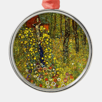 Farm Garden with Crucifix by Gustav Klimt Metal Tree Decoration