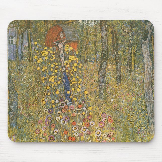 Farm Garden With Crucifix (by Gustav Klimt) Mouse Mat (Front)