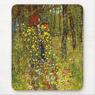 Farm Garden with Crucifix by Gustav Klimt Mouse Mat