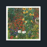 Farm Garden with Sunflowers, art by Gustav Klimt Napkin<br><div class="desc">Farm Garden with Sunflowers,  famous painting by Austrian artist Gustav Klimt</div>