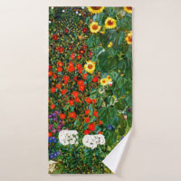Farm Garden with Sunflowers by Gustav Klimt