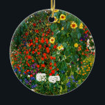 Farm Garden with Sunflowers by Gustav Klimt Ceramic Tree Decoration<br><div class="desc">Farm Garden with Sunflowers,  famous painting by Gustav Klimt</div>