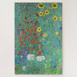 Farm Garden with Sunflowers by Gustav Klimt Jigsaw Puzzle<br><div class="desc">Please visit my store for more interesting design and more color choice.
=> zazzle.com/colorfulworld*</div>