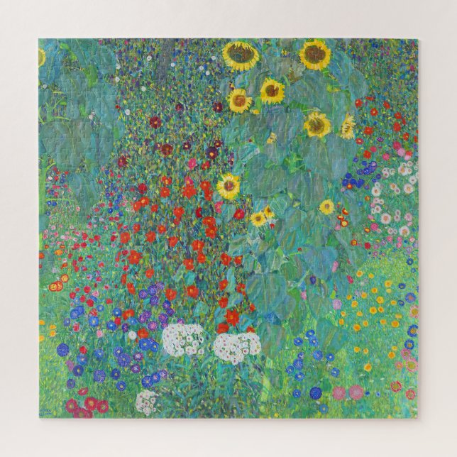 Farm Garden with Sunflowers by Gustav Klimt Jigsaw Puzzle (Vertical)